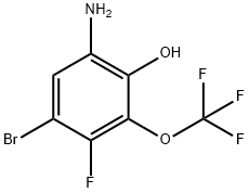 4-Bromo-6-amino-3-fluoro-2-(trifluoromethoxy)phenol Struktur