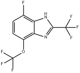 4-Fluoro-7-(trifluoromethoxy)-2-(trifluoromethyl)-1H-benzimidazole Struktur