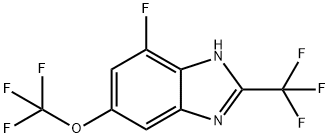 4-Fluoro-6-(trifluoromethoxy)-2-(trifluoromethyl)-1H-benzimidazole Struktur