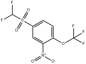 Difluoromethyl 4-(trifluoromethoxy)-3-nitrophenyl sulphone Struktur