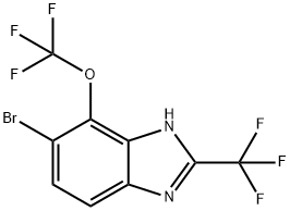 5-Bromo-4-(trifluoromethoxy)-2-(trifluoromethyl)-1H-benzimidazole Struktur