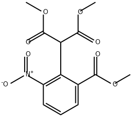 Propanedioic acid, 2-[2-(methoxycarbonyl)-6-nitrophenyl]-, 1,3-dimethyl ester Struktur