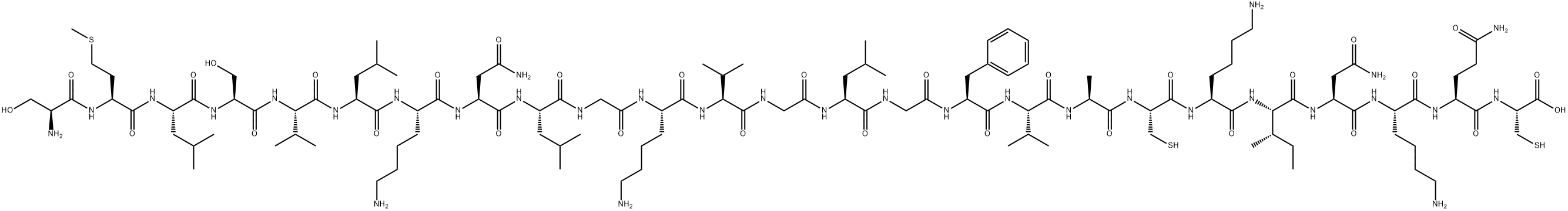 L-Cysteine, L-seryl-L-methionyl-L-leucyl-L-seryl-L-valyl-L-leucyl-L-lysyl-L-asparaginyl-L-leucylglycyl-L-lysyl-L-valylglycyl-L-leucylglycyl-L-phenylalanyl-L-valyl-L-alanyl-L-cysteinyl-L-lysyl-L-isoleucyl-L-asparaginyl-L-lysyl-L-glutaminyl- Struktur