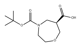 1,4-Oxazepine-4,6(5H)-dicarboxylic acid, tetrahydro-, 4-(1,1-dimethylethyl) ester, (6R)- Struktur