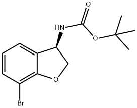 tert-butyl N-[(3R)-7-bromo-2,3-dihydro-1-benzofuran-3-yl]carbamate Struktur