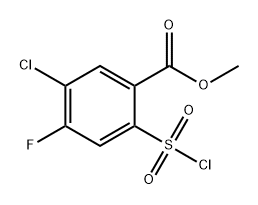 Benzoic acid, 5-chloro-2-(chlorosulfonyl)-4-fluoro-, methyl ester Struktur