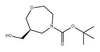 1,4-Oxazepine-4(5H)-carboxylic acid, tetrahydro-6-(hydroxymethyl)-, 1,1-dimethylethyl ester, (6S)- Struktur