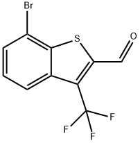 7-Bromo-3-(trifluoromethyl)benzo[b]thiophene-2-carboxaldehyde Struktur