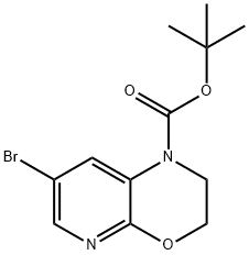 1H-Pyrido[2,3-b][1,4]oxazine-1-carboxylic acid, 7-bromo-2,3-dihydro-, 1,1-dimethylethyl ester Struktur