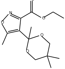 3-Isoxazolecarboxylic acid, 5-methyl-4-(2,5,5-trimethyl-1,3-dioxan-2-yl)-, ethyl ester Struktur