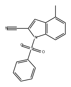 1H-Indole-2-carbonitrile, 4-methyl-1-(phenylsulfonyl)- Struktur