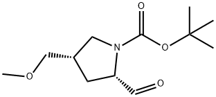 1,1-Dimethylethyl (2S,4S)-2-formyl-4-(methoxymethyl)-1-pyrrolidinecarboxylate Struktur