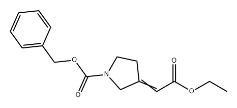 1-Pyrrolidinecarboxylic acid, 3-(2-ethoxy-2-oxoethylidene)-, phenylmethyl ester Struktur