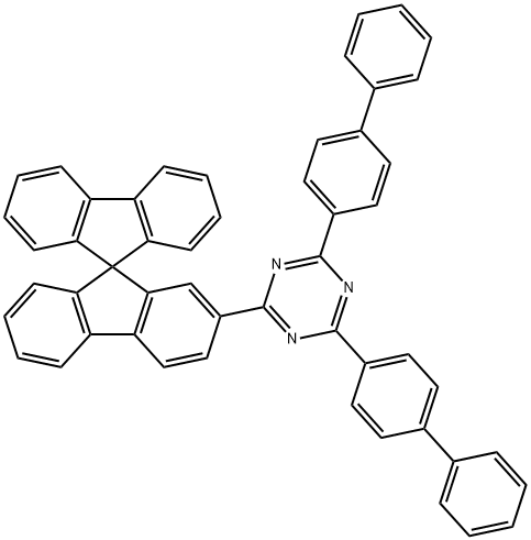 1,3,5-Triazine, 2,4-bis([1,1'-biphenyl]-4-yl)-6-(9,9'-spirobi[9H-fluoren]-2-yl)- Struktur