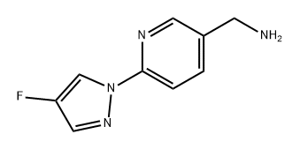 3-Pyridinemethanamine, 6-(4-fluoro-1H-pyrazol-1-yl)- Struktur