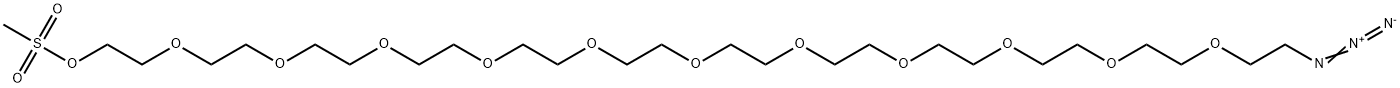 3,6,9,12,15,18,21,24,27,30,33-Undecaoxapentatriacontan-1-ol, 35-azido-, 1-methanesulfonate Struktur