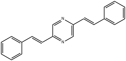 Pyrazine, 2,5-bis[(1E)-2-phenylethenyl]- Struktur