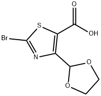 5-Thiazolecarboxylic acid, 2-bromo-4-(1,3-dioxolan-2-yl)- Struktur