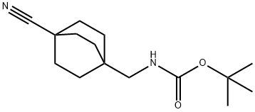 Carbamic acid, N-[(4-cyanobicyclo[2.2.2]oct-1-yl)methyl]-, 1,1-dimethylethyl ester Struktur