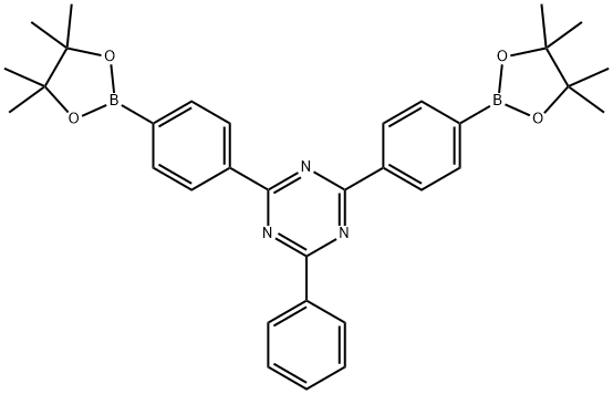 2,4-Bis(4-boronic acid pinnesol ester phenyl)-6-phenyl-1,3,5-triazine Struktur