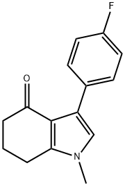 4H-Indol-4-one, 3-(4-fluorophenyl)-1,5,6,7-tetrahydro-1-methyl- Struktur