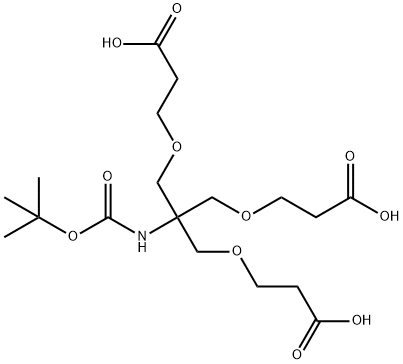 Propanoic acid, 3,3'-[[2-[(2-carboxyethoxy)methyl]-2-[[(1,1-dimethylethoxy)carbonyl]amino]-1,3-propanediyl]bis(oxy)]bis- Struktur