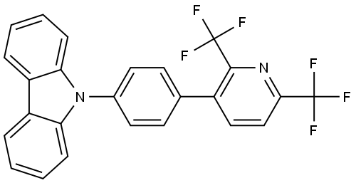 9-(4-(2,6-bis(trifluoromethyl)pyridin-3-yl)phenyl)-9H-carbazole Struktur