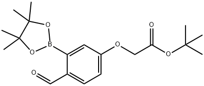 Acetic acid, 2-[4-formyl-3-(4,4,5,5-tetramethyl-1,3,2-dioxaborolan-2-yl)phenoxy]-, 1,1-dimethylethyl ester Struktur