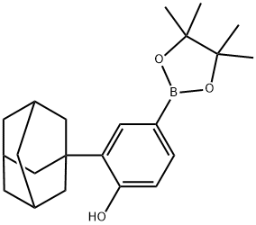 Phenol, 4-(4,4,5,5-tetramethyl-1,3,2-dioxaborolan-2-yl)-2-tricyclo[3.3.1.13,7]dec-1-yl- Struktur