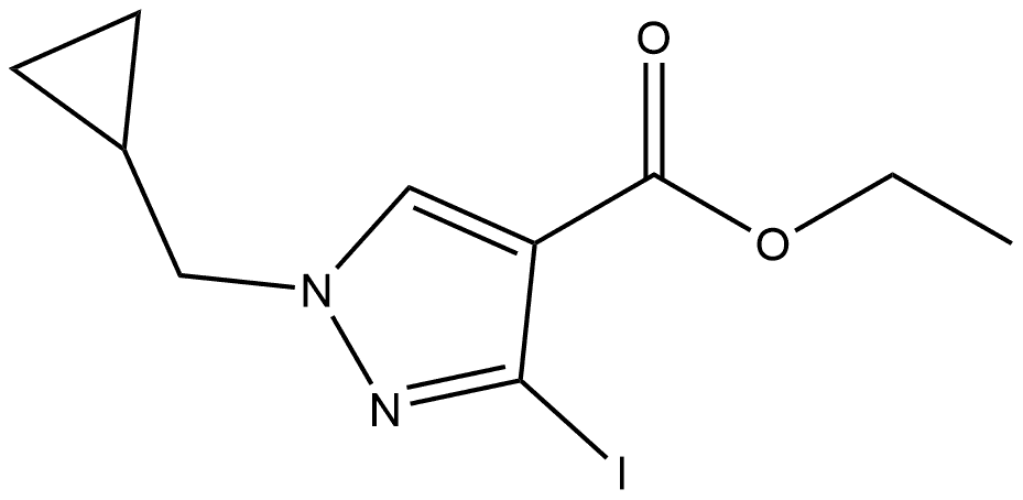 ethyl 1-(cyclopropylmethyl)-3-iodo-1H-pyrazole-4-carboxylate Struktur