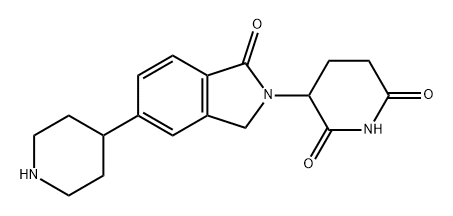 2,6-Piperidinedione, 3-[1,3-dihydro-1-oxo-5-(4-piperidinyl)-2H-isoindol-2-yl]- Struktur