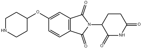 1H-Isoindole-1,3(2H)-dione, 2-(2,6-dioxo-3-piperidinyl)-5-(4-piperidinyloxy)- Struktur