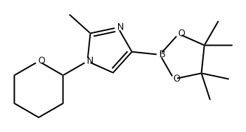 1H-Imidazole, 2-methyl-1-(tetrahydro-2H-pyran-2-yl)-4-(4,4,5,5-tetramethyl-1,3,2-dioxaborolan-2-yl)- Struktur