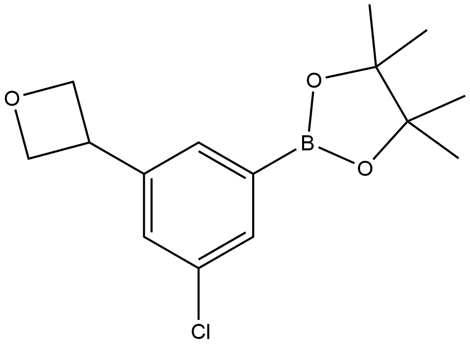 2-[3-Chloro-5-(3-oxetanyl)phenyl]-4,4,5,5-tetramethyl-1,3,2-dioxaborolane Struktur