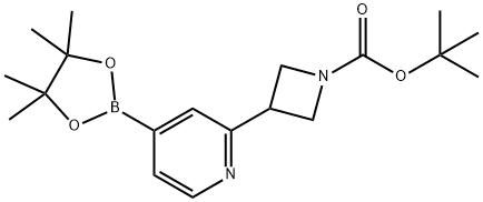 1-Azetidinecarboxylic acid, 3-[4-(4,4,5,5-tetramethyl-1,3,2-dioxaborolan-2-yl)-2-pyridinyl]-, 1,1-dimethylethyl ester Struktur