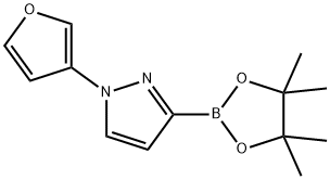 1H-Pyrazole, 1-(3-furanyl)-3-(4,4,5,5-tetramethyl-1,3,2-dioxaborolan-2-yl)- Struktur