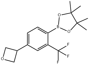 4,4,5,5-Tetramethyl-2-[4-(3-oxetanyl)-2-(trifluoromethyl)phenyl]-1,3,2-dioxaborolane Struktur