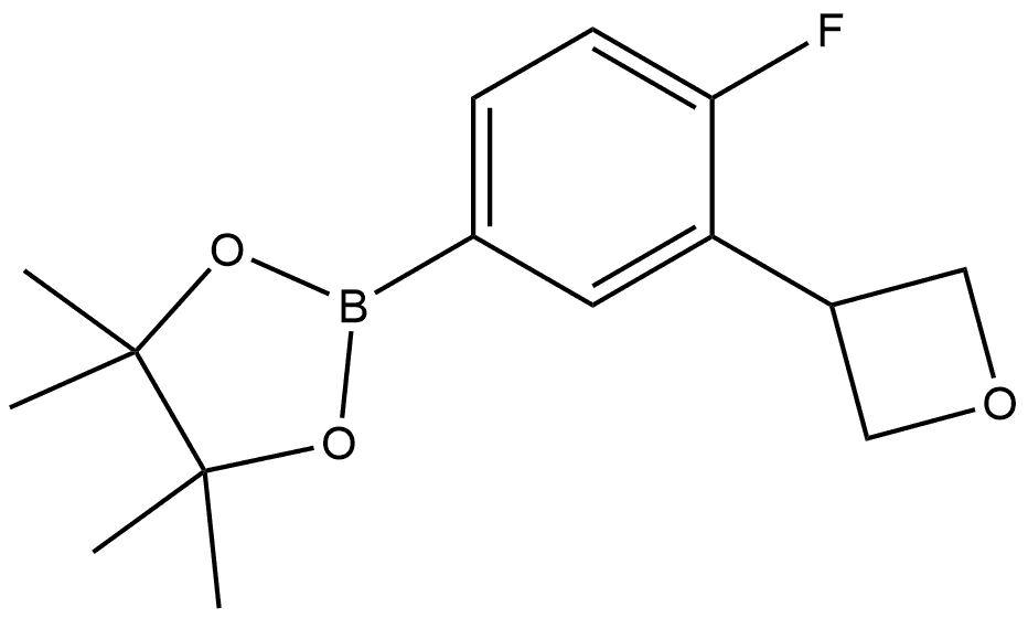 1,3,2-Dioxaborolane, 2-[4-fluoro-3-(3-oxetanyl)phenyl]-4,4,5,5-tetramethyl- Struktur