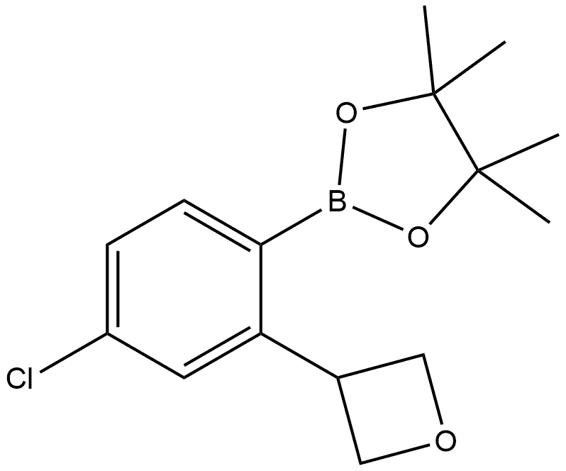 2-[4-Chloro-2-(3-oxetanyl)phenyl]-4,4,5,5-tetramethyl-1,3,2-dioxaborolane Struktur