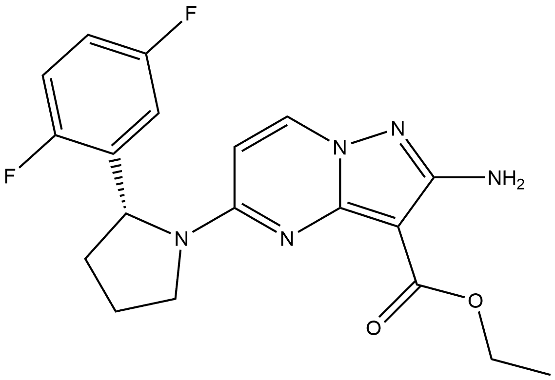 ethyl (R)-5-(2-(2,5-difluorophenyl)pyrrolidin-1-yl)pyrazolo[1,5-a]pyrimidine-3-carboxylate Structure