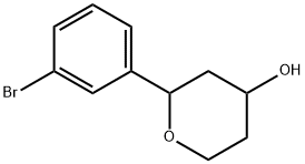 2-(3-Bromophenyl)tetrahydro-2H-pyran-4-ol Struktur