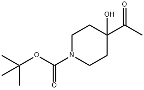 tert-butyl 4-acetyl-4-hydroxypiperidine-1-carboxylate Struktur