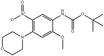 Carbamic acid, N-[2-methoxy-4-(4-morpholinyl)-5-nitrophenyl]-, 1,1-dimethylethyl ester Struktur