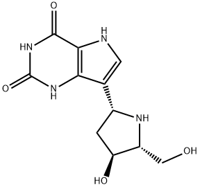 1H-Pyrrolo3,2-dpyrimidine-2,4(3H,5H)-dione, 7-(2R,4S,5R)-4-hydroxy-5-(hydroxymethyl)-2-pyrrolidinyl- Struktur