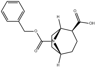 rel-(1R,2S,5R)-8-[(benzyloxy)carbonyl]-8-azabicyclo[3.2.1]octane-2-carboxylic acid Struktur