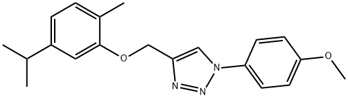 1H-1,2,3-Triazole, 1-(4-methoxyphenyl)-4-[[2-methyl-5-(1-methylethyl)phenoxy]methyl]- Struktur