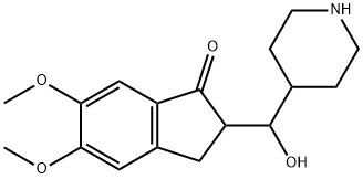 1H-Inden-1-one, 2,3-dihydro-2-(hydroxy-4-piperidinylmethyl)-5,6-dimethoxy- Struktur