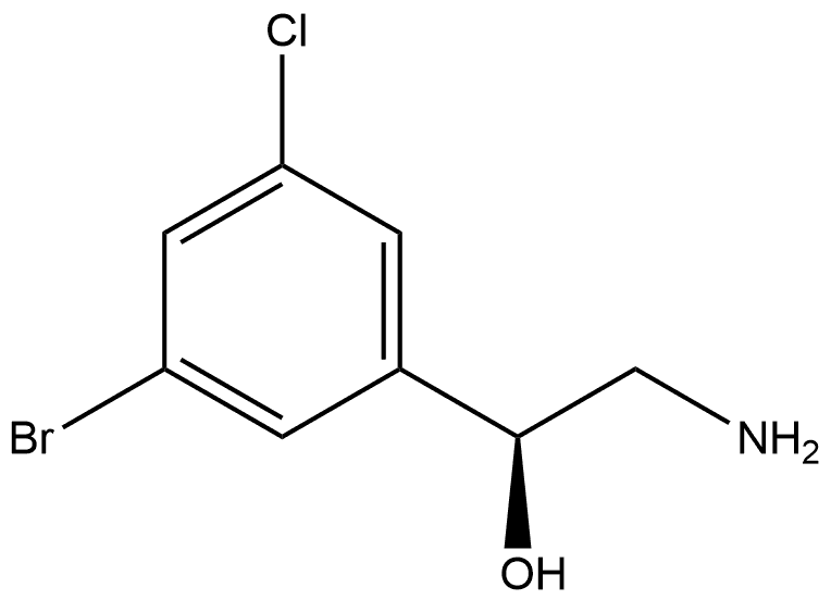 Benzenemethanol, α-(aminomethyl)-3-bromo-5-chloro-, (αS)- Struktur