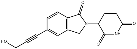 2,6-Piperidinedione, 3-[1,3-dihydro-5-(3-hydroxy-1-propyn-1-yl)-1-oxo-2H-isoindol-2-yl]- Struktur