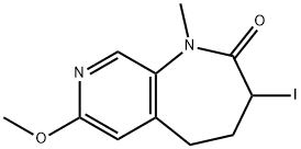 2H-Pyrido[3,4-b]azepin-2-one, 1,3,4,5-tetrahydro-3-iodo-7-methoxy-1-methyl- Struktur